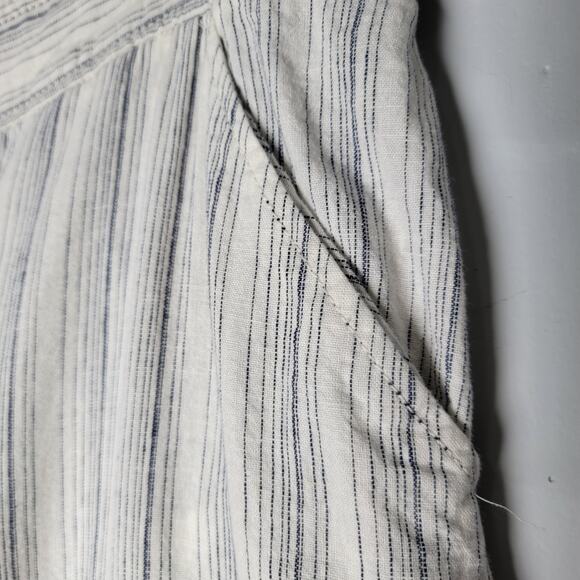 Max Studio Wide Leg Linen Cotton Pants Size XL Blue Casual Chic Summer Coastal - Picture 2 of 9